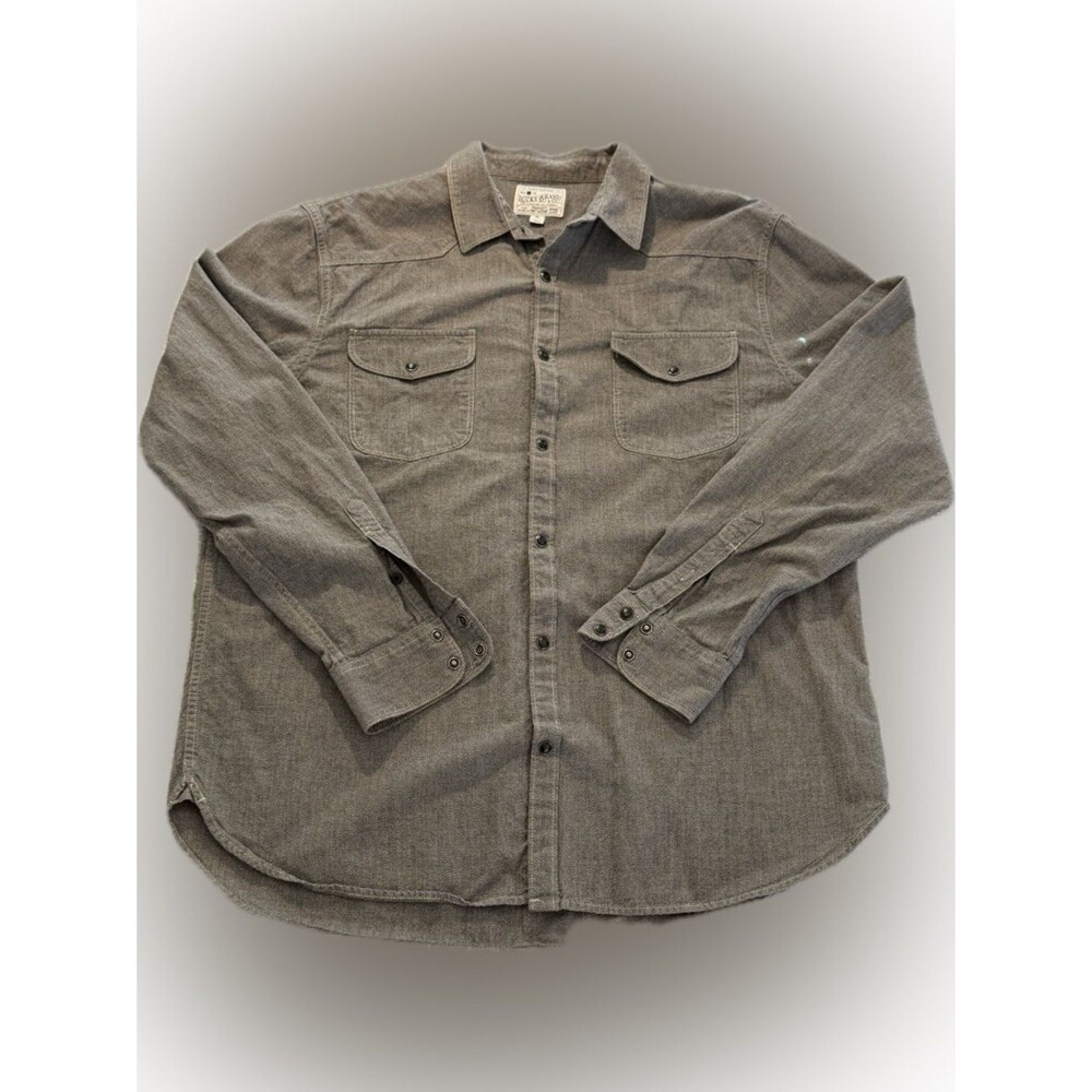 Lucky Brand Snap Button Shirt XL Charcoal Western Workwear